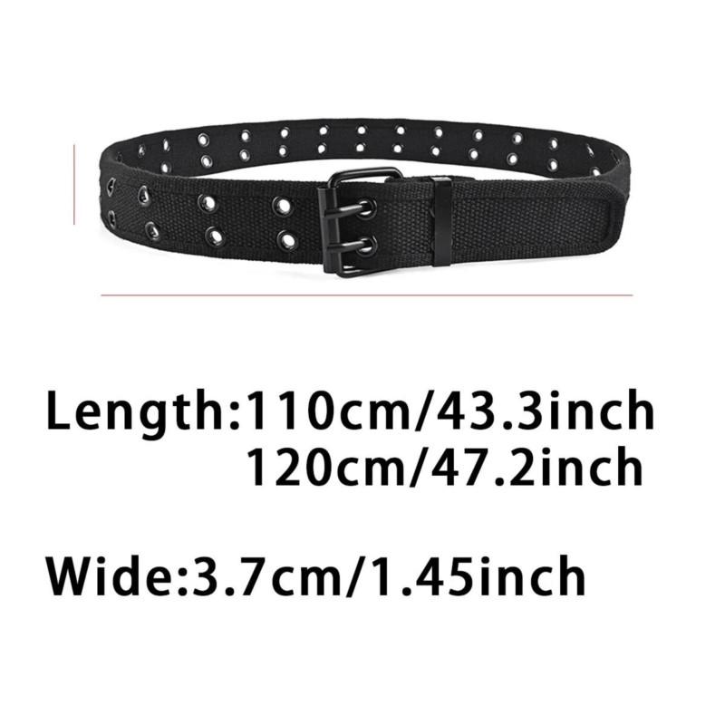 Hot sale  Men's Double Row Needle Buckle Woven Belt Women's Leisure Sports Outdoor Work