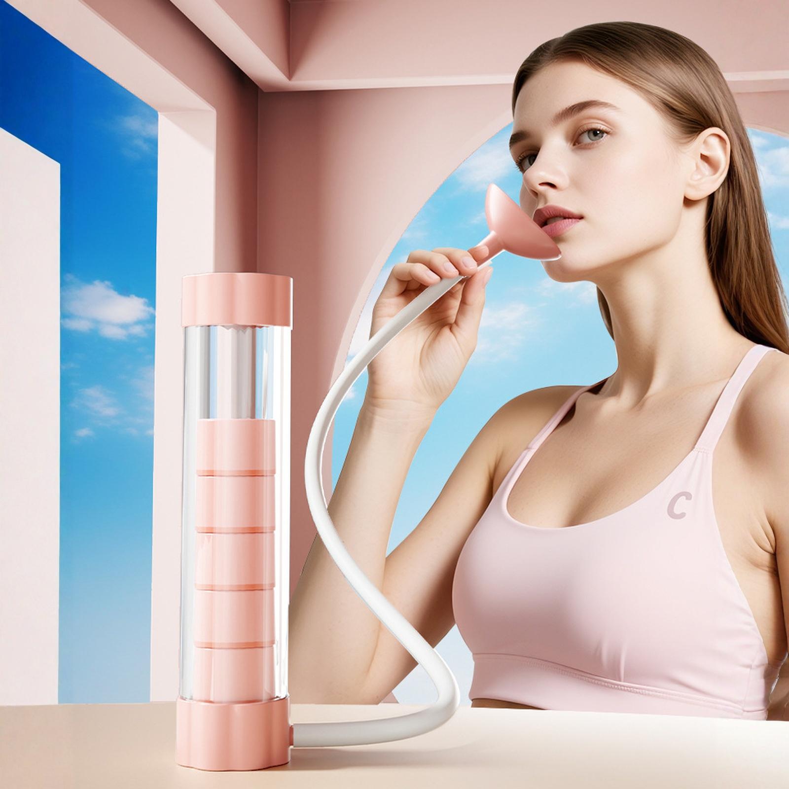 Дыхательные гантели, Тренажер для мышц живота, Емкость легких для брюшного дыхания, Упражнения для мышц лица розовый