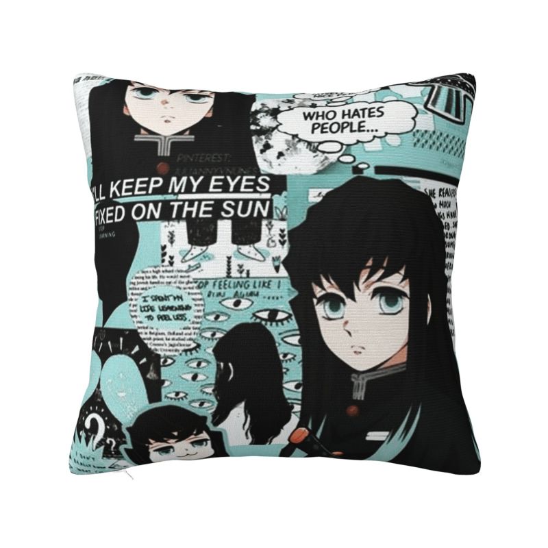 Custom Kimetsu No Yaiba Nezuko Cushion Cover 45x45cm Demon Slayer Anime Manga Soft Cute Pillow Cases