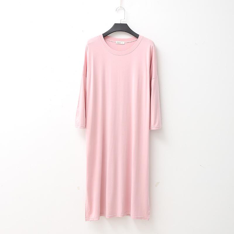 

Новое весенне-осеннее женское модальное платье однотонное свободное большого размера повседневная ночная юбка домашняя юбка женская ночная рубашка одежда для сна 2XL
