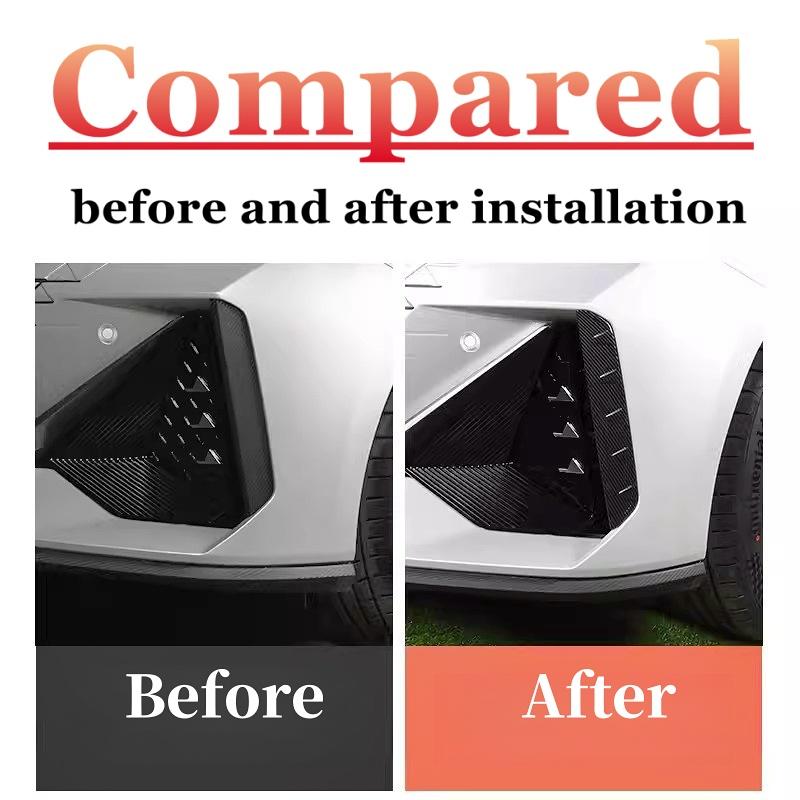 For Changan UNIV UNI-V Accessories 2022 2023 2024 ABS Carbon fiber Car Front Fog Light Cover Rear Lamp Decor Sticker Cover Trim