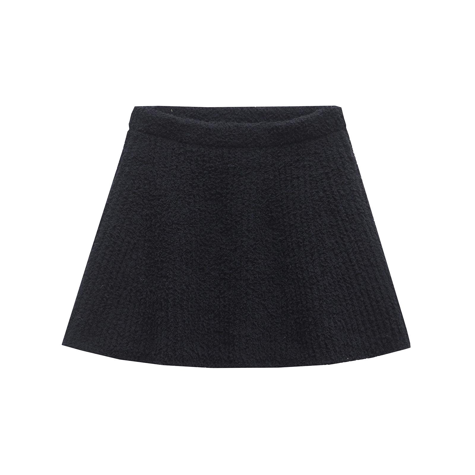 

Зимний женский комплект из плюшевого вязаного пуловера и юбки в европейском и американском стиле 2024 L