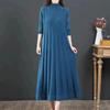 Autumn Winter Covering Belly Dress Middle Aged Elderly Mother Retro Long Knitted Sweater Dresses Vestidos