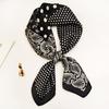 Small 70cm Sunflower Print Silk Satin Square Scarf for Women - Versatile and High-End Accessory