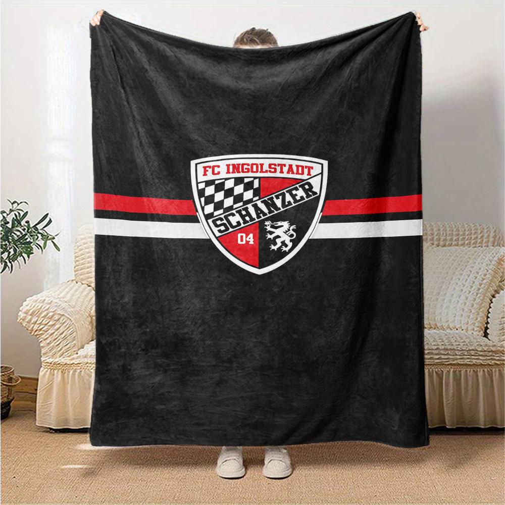 FC Ingolstadt Schanzer Print Flannel Blanket High Quality Warm Comfortable Cover for All Seasons Perfect for Gifts Home Decor