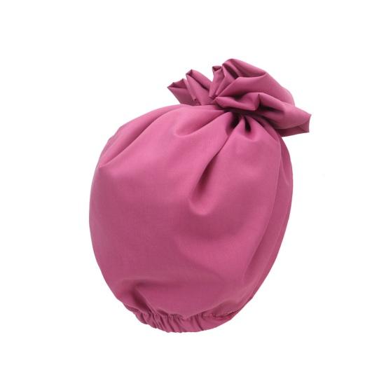 Turban Hat Retro French Style Flower Decor Women Hat Solid Color Breathable Wind-proof Headwear Daily Wear