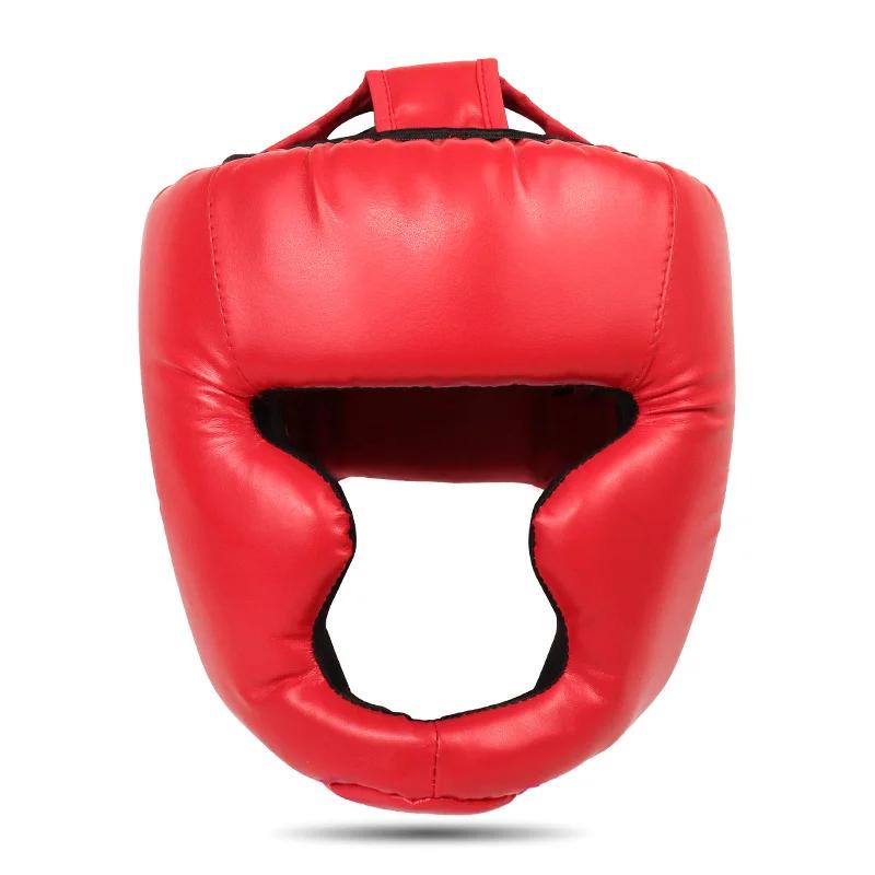 1pc Boxing Helmet PU Leather Kickboxing Fight Training Free Fight Head Protection Helmet Adults Kids Equipment Fitness