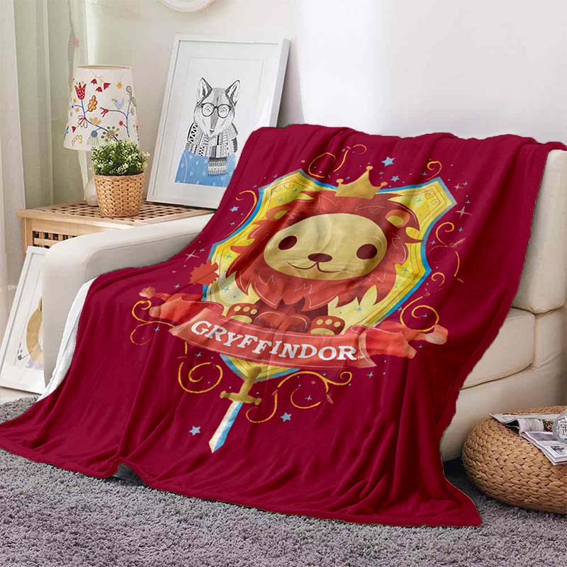 Hogwarts Full Moon Line Art Blanket Harry Potter Cartoon Flannel Blanket Throw Blanket Soft Children Banket Fan Blanket