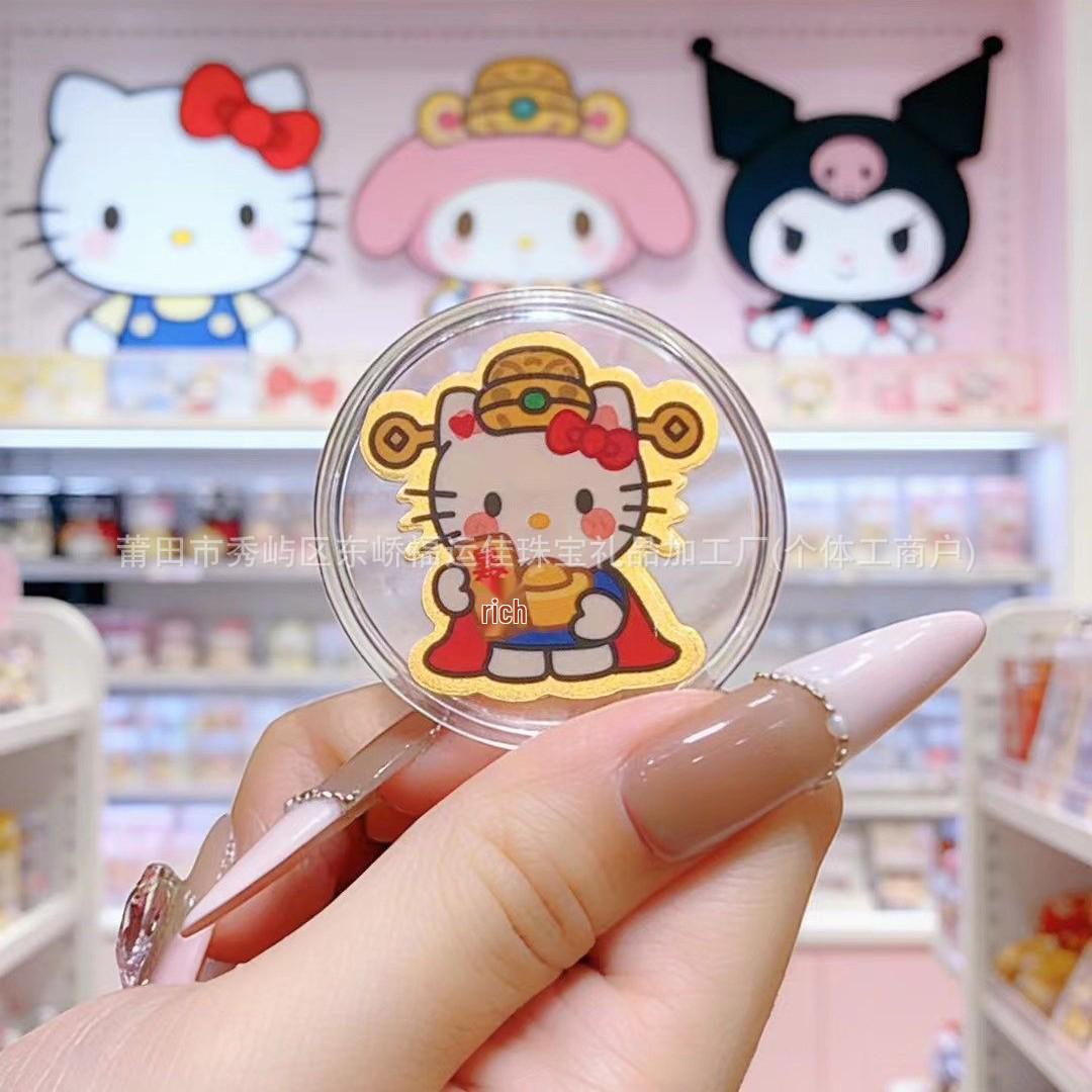 999 Pure Gold Sanrio Series Cartoon Phone Sticker - Gift Phone Sticker + Case (2mg Gold)