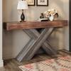 Console Table with X-Shaped Legs, Narrow Console Table, Wood Look, Chipboard, for Hallway and Living Room, Side Table