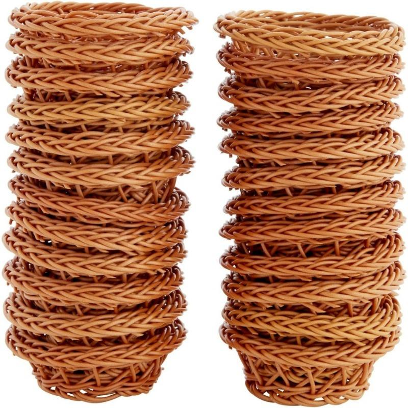 Lot de 20 Mini Paniers Tissés 7,87x3,05 cm Paniers en Rotin Vintage Vente en Gros Mini Paniers Tissés pour Cadeaux et Loisirs Créatifs Paniers d'Étagère