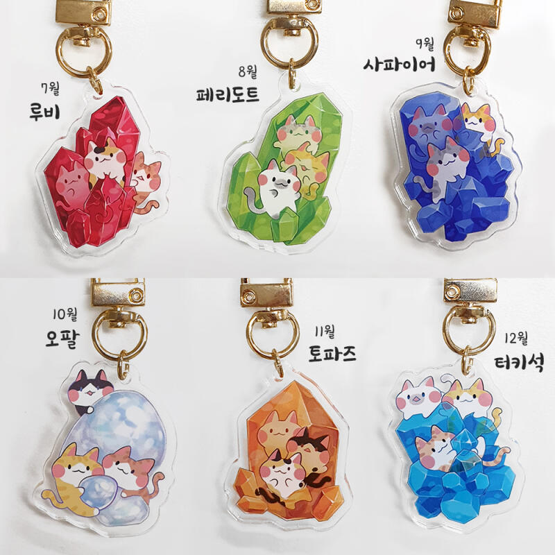 

Meow Birthstone Acrylic Keychain (Double-Sided) January Garnet