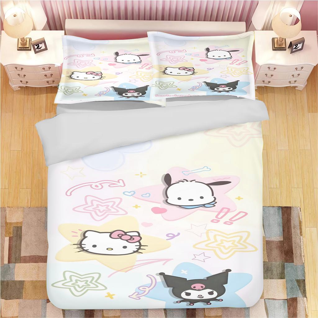 Sanrio Pochacco Duvet Cover Set Comforter Bedding 3D Children'S Bedding Set 3-Piece 1 Quilt Cover King Size