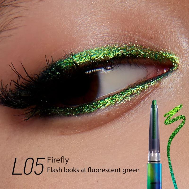 

Автоматичний гелевий олівець для очей Kaleidos Водонепроникний підводка-олівець Колір хамелеон Стійкий Глітер Металік Водонепроникний олівець-підводка для очей Макіяж брунька, зелений колір