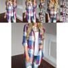 Women Long Sleeve Plaid Linen Shirt With Turndown Collar For Casual Office Wear