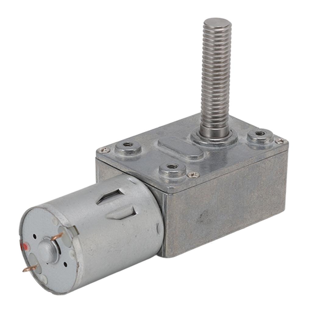 DC Gear Motor Micro High Torsion Speed Reduction Turbine Electric Self Locking Reversible Worm Gearbox 12V M8x33mm