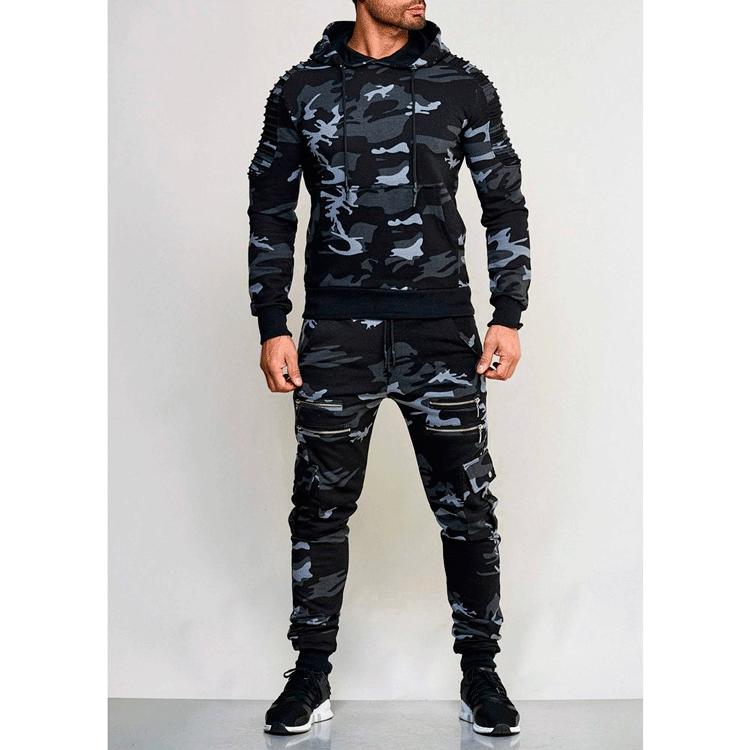 Men’s Outdoor Casual Camo Pullover Set