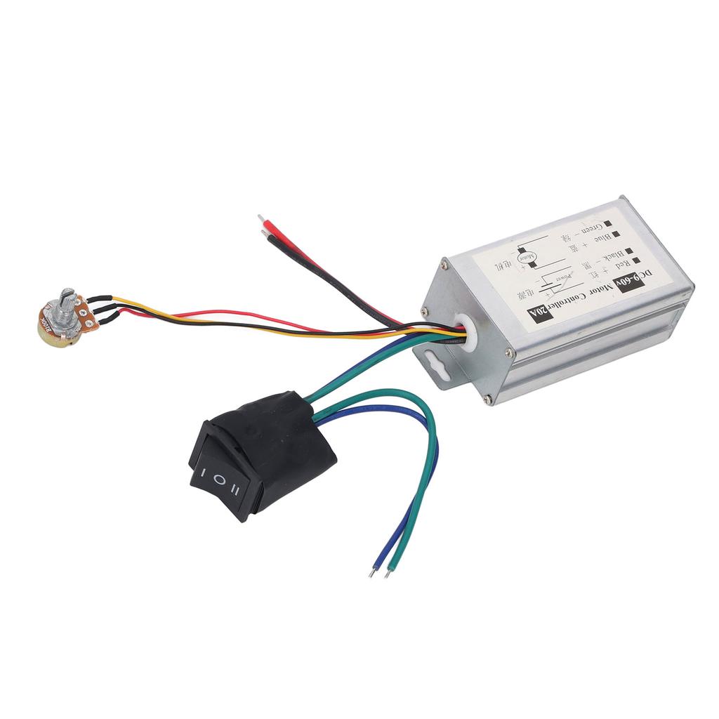 DC Motor Speed Controller 9V 12V 24V 36V 48V 60V PWM Variable Fan Speed Controller with CW CCW Switc