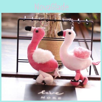 Cute Flamingo Plush Keychain Pink Stuffed Animal Adorable Bag Accessory