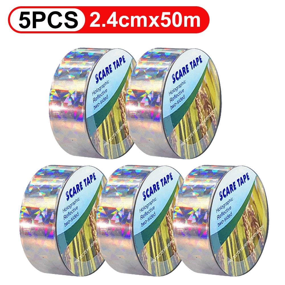 Bird Scare Tape Reflective Bird Tape Double Side Bird Repellent Flash Tape for Scare Pigeon Gulls Crows for Garden Farm
