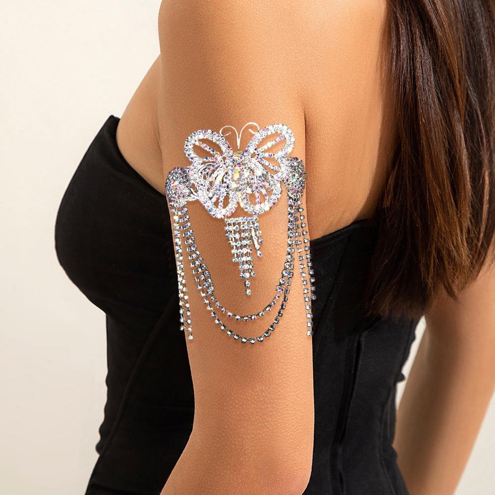 Zinc Zinc Alloy Crystal Tassel Arm Chain Adjustable Oval Upper Arm Bangle  Arm Accessories