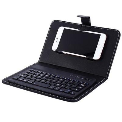 Sada univerzální klávesnice pro mobilní telefon + kožené pouzdro Přenosná bezdrátová kompatibilní s Bluetooth