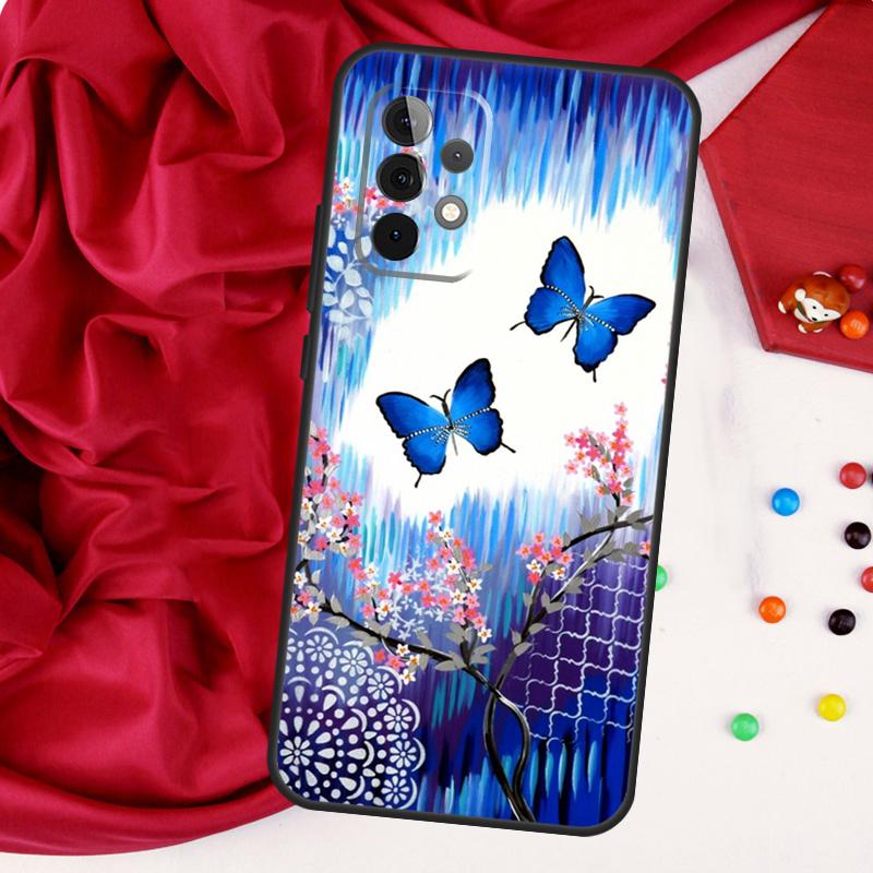 Butterfly Flower For Samsung Galaxy A26 A05 A06 A16 A54 A34 A14 A22 A32 A52 A55 A35 A15 A53 A13 A56 A36 Case