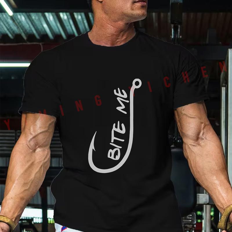 Bite Me Graphic Moto Men T-Shirt Cotton O-neck Short Sleeve T Shirt Hip Hop Streetwear Tees
