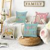 4Pcs Spring Easter Happy Pillowcase, Cute Rabbit, Plant Flowers, Easter Egg Print Home Decoration Farmhouse Sofa Cushion Cover