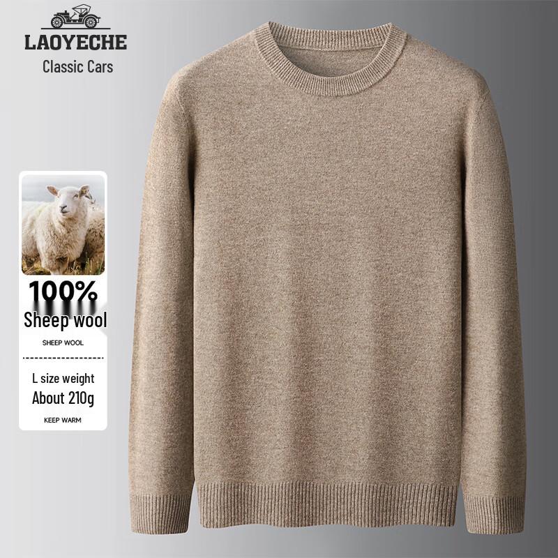 

Laoyeche Мужской легкий пуловер из 100% шерсти с круглым вырезом 2XL