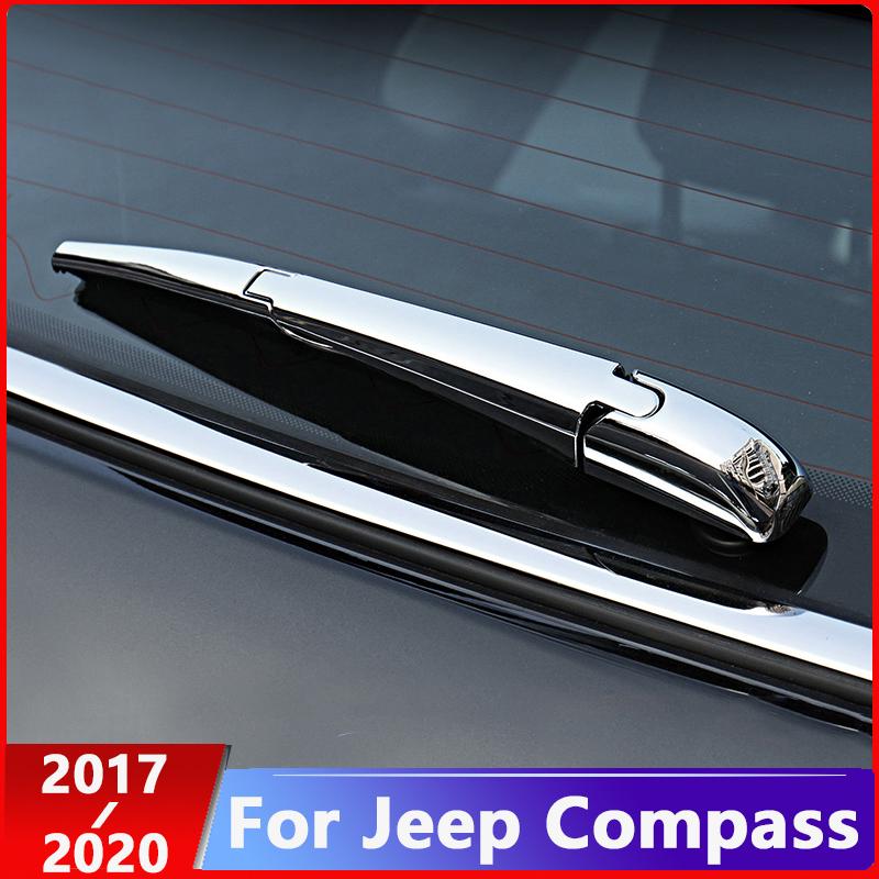 Dla Jeep Compass 2017 2018   Plastik ABS Osłona Tylnej Wycieraczki Samochodowej Ochraniacz Wycieraczek Tylnej Szyby Samochodowej Listwa Akcesoria