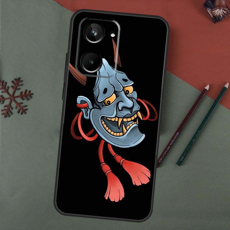 Japanse Hannya Oni Maskerhoes Voor Realme C67 C51 C75 C63 C61 C65 C55 C53 C35 C71 11 12 13 14 Pro Plus GT6 GT7 15 Pro