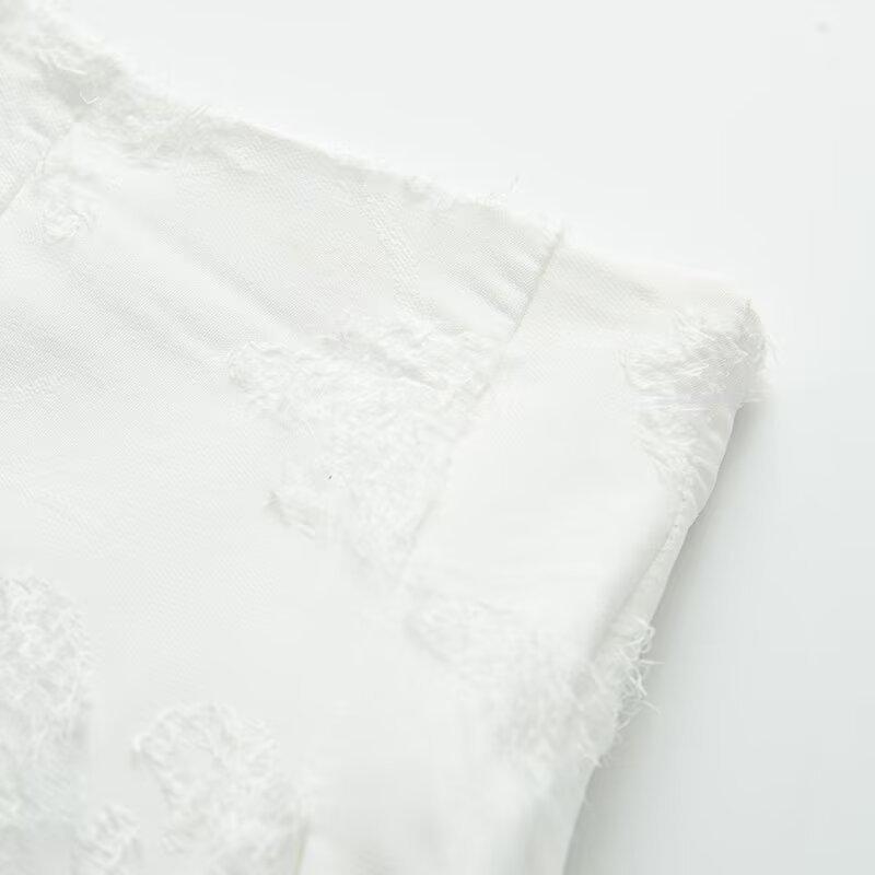 European & American Style Women's Tassel Feather Shirt and Midi Skirt Set