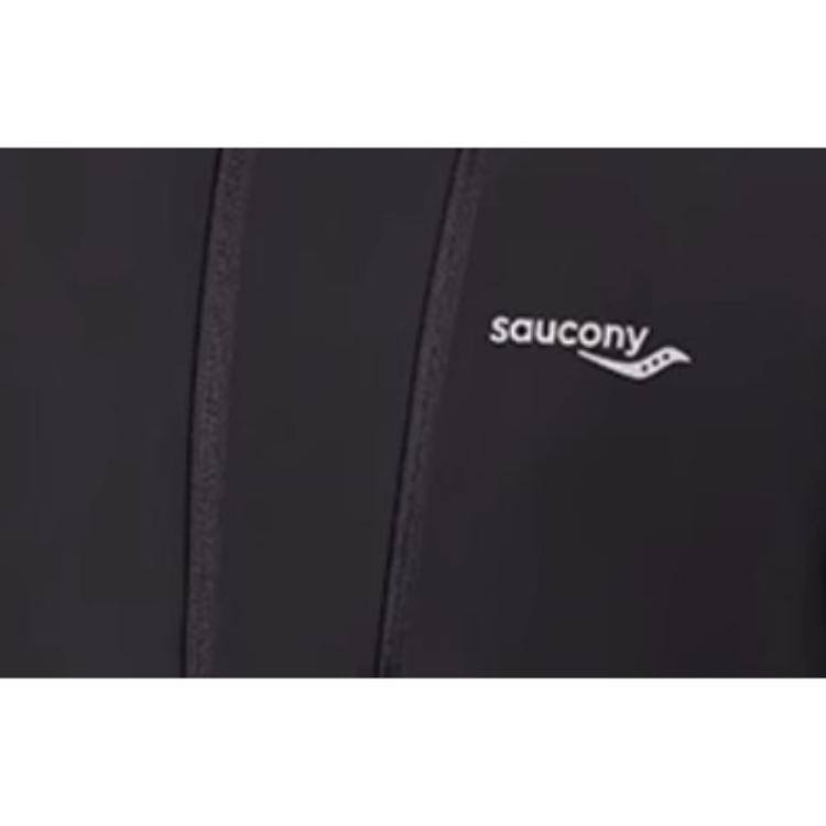 SAUCONY Solid Color Zip-Up Hooded Jacket Men Jackets Black SC2220103B-BK01