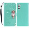 For Samsung Galaxy A35 5G Wallet Case Leather Phone Cover Owl Flower Imprinted