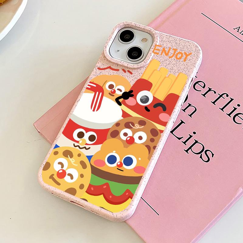 

Чехол для телефона iPhone 16 15 14 13 12 11 Pro Max iPhone 11 13 16 15 14 12 X XS XR 6 7 8 SE iPhone 6 7 8 Plus Разлагаемый чехол из пшеничной соломы iPhone 16 Pro Max розовый