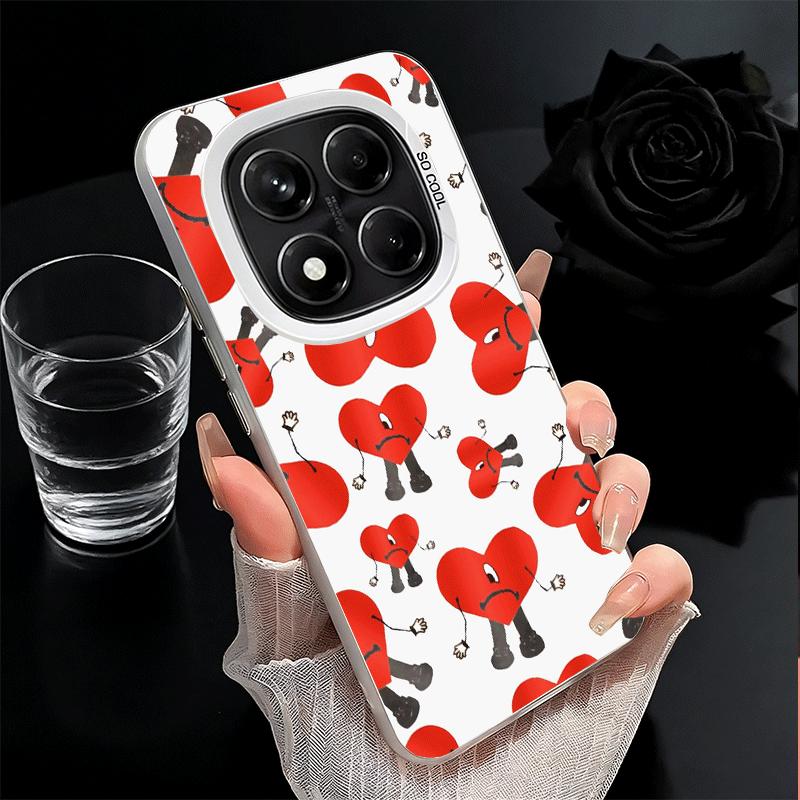 Bad Bunny Heart Shockproof Phone Case for Xiaomi Redmi Note 15 14 13 12 Pro Plus 11 11S 11T 5G Cover Anti Fall Fundas