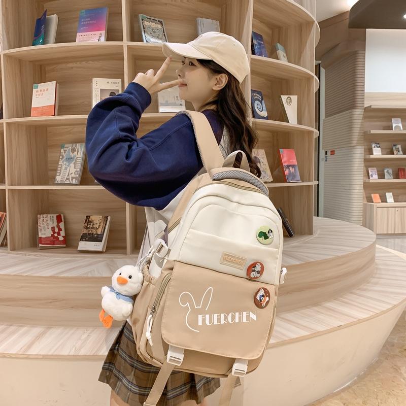 Backpack Simple Female College Students Summer Travel Schoolbag Fashion Junior High School Students Large Capacity Travel Backpack