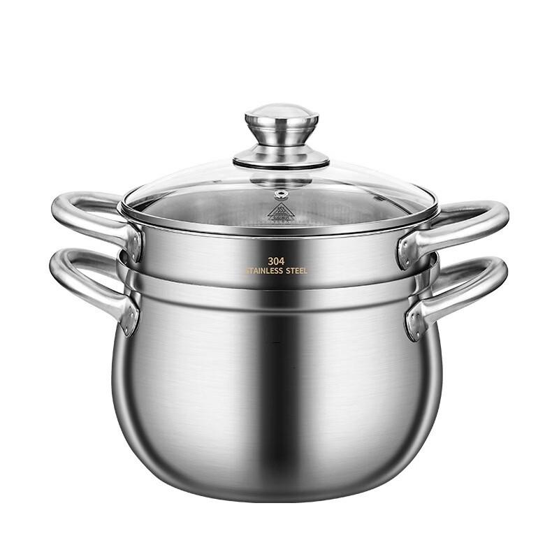 Handun 316 Stainless Steel Non-Stick Soup Pot with Steamer