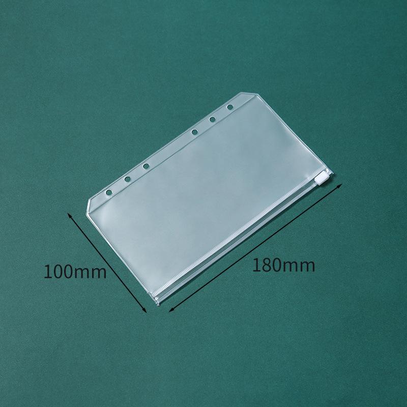 A5A6A7B5A4 Book 6 Hole Loose-Leaf Notebook Zipper Bag Bill Handbook Pvc Storage Bag Clip Chain Pencil Bag