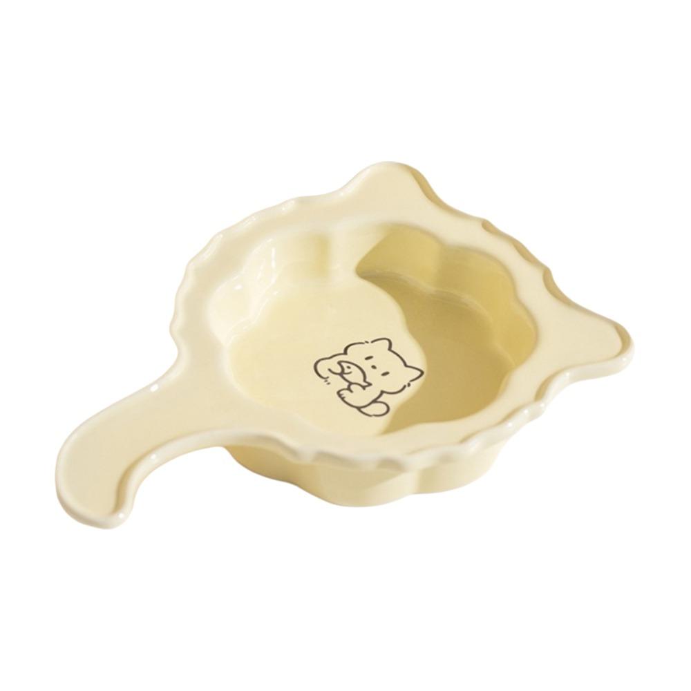 Ceramic Cat Food Water Bowl Solid Color Pet Drinking Feeder Cute Pet Food Bowl  Indoor