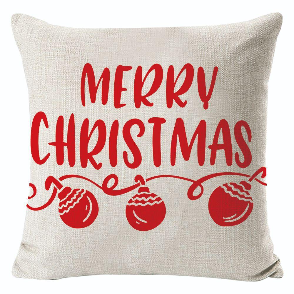 New Christmas Linen Pillow Cover Simple Sofa Pillow Home Printed Cushion Cover
