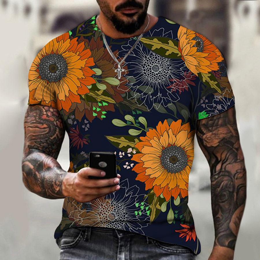 

Sunflower Series 3D Printed T-shirt Men s Clothing Top T-shirt 6XL