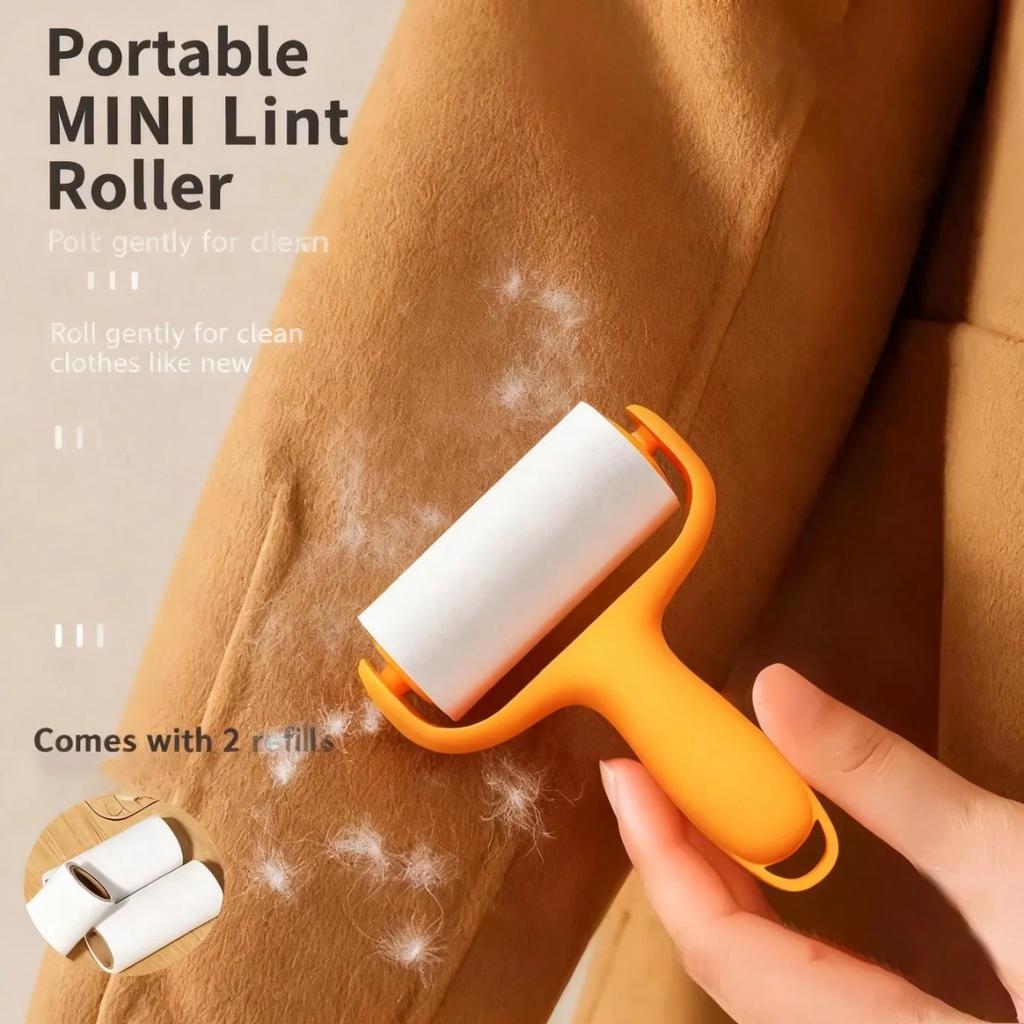 Portable Mini Lint Roller with Tear-off Sheets, High Viscosity Sticky Cleaner for Clothes, Dust & Pet Hair Removal