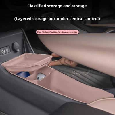 For Byd Seagull Car Central Console Storage Box Double-layer Silicone Layered Organizer Interior Accessory Auto Zoning Clea M2r1