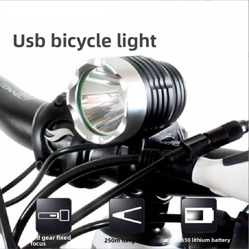 Bicycle Mountain Bike Usb Headlight Front Light Power Bank For Night Riding
