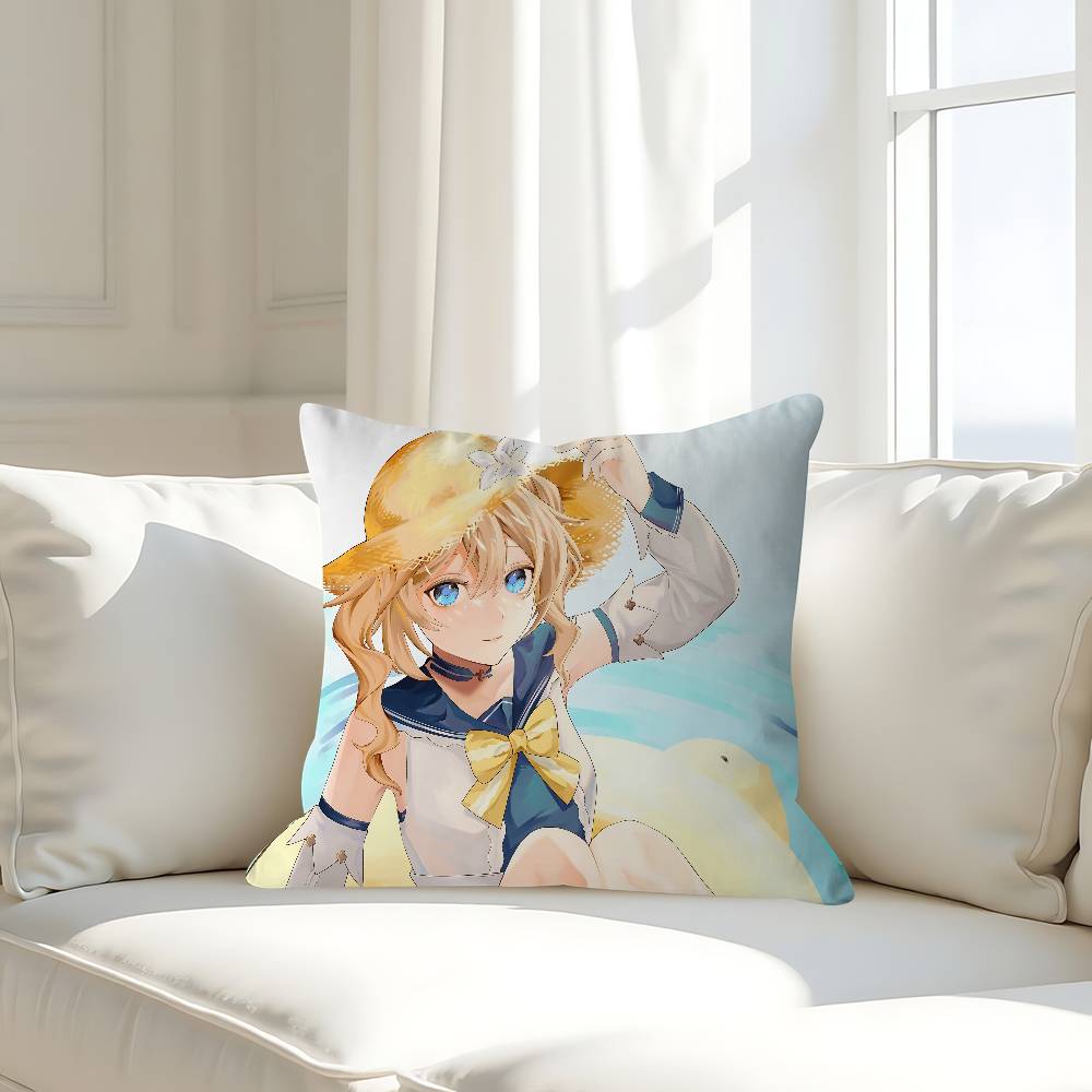 G-Genshin Impact Barbara Pillow Case Removable Washable Cushion Cover – All-Season Soft Linen