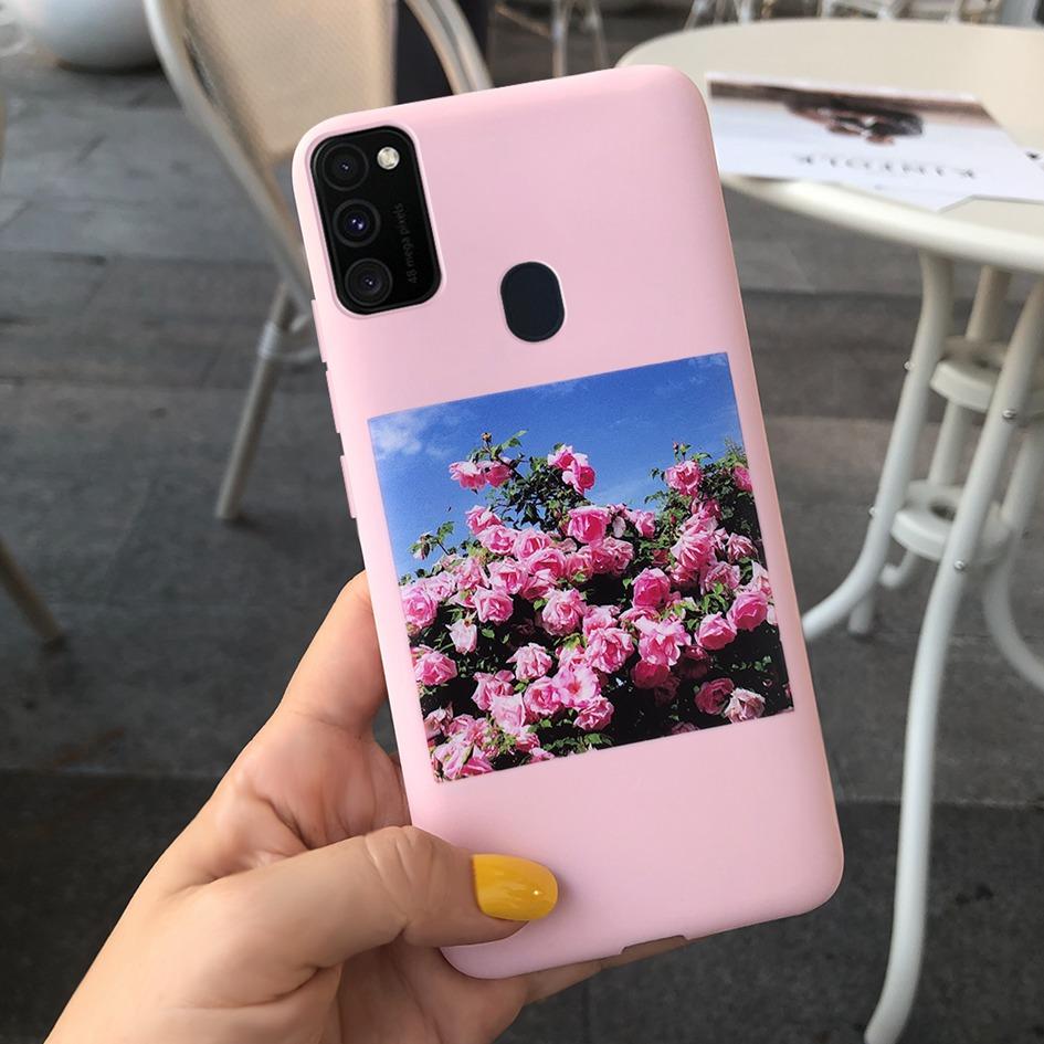 Pro Samsung M21 Pouzdro 6,4 palce Měkký Silikonový Kryt s Srdcem TPU Pro Samsung Galaxy M21 M 21 SM-M215F M215 Zadní Kryt Telefonu Funda
