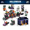 6 in 1 Halloween Prank Haunted House Small Particle Building Blocks Set Assembly Model Puzzle Toy Holiday Gifts for Children