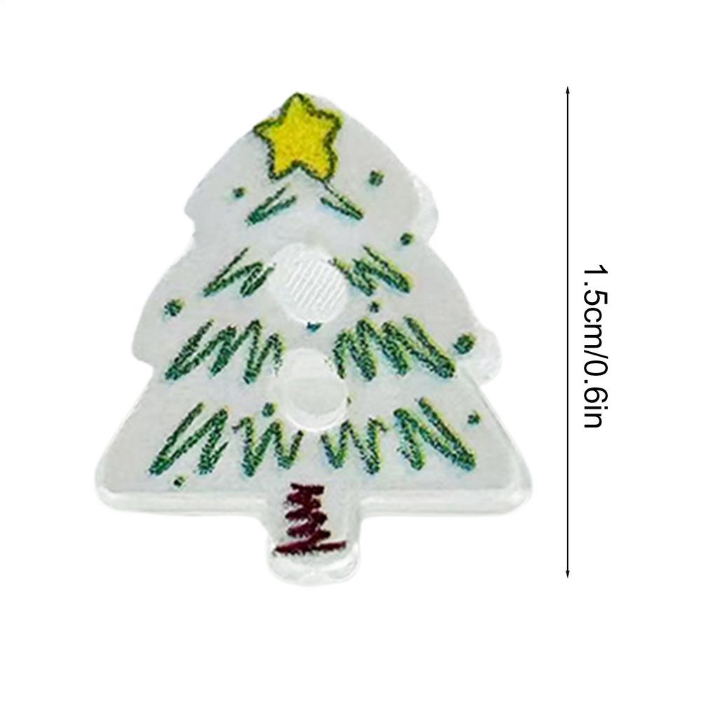 10 Pieces Christmas Tree Buttons Decoration Pin Ornament 2D Acrylic Christmas Craft Buttons DIY Hats Socks Decoration Buttons
